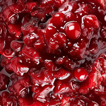 cranberry sauce as a background, top view, close-upの素材