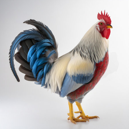 rooster isolated on white background with clipping path. studio shot.の素材