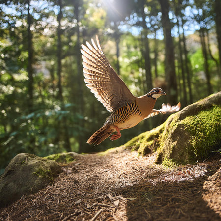 Beautiful bird in the forest. Wildlife scene from nature. Wildlife scene from nature.の素材