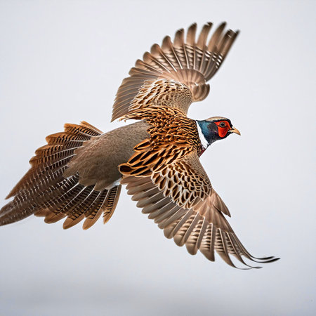 Pheasant (Phasianus colchicus) in flightの素材