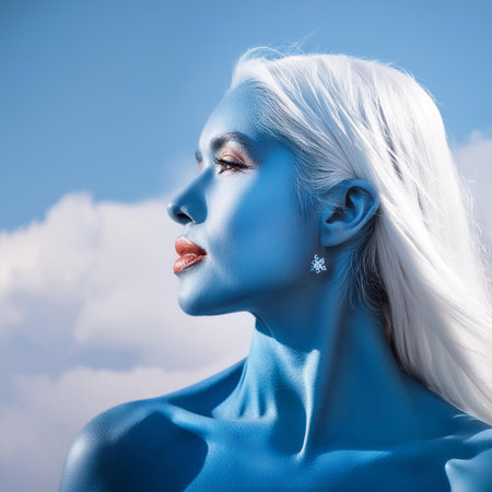 Portrait of a beautiful woman with creative make-up. Beauty, fashion.の素材