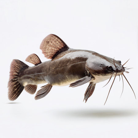 Giant catfish isolated on a white background. Studio shot.の素材
