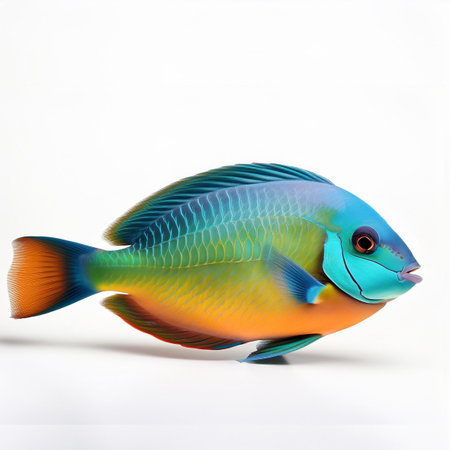 tropical fish isolated on a white background. 3d render.の素材