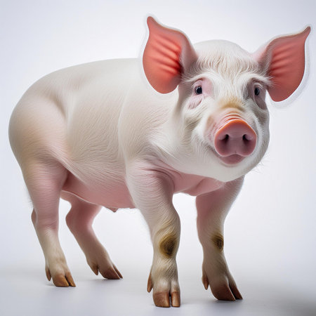 Pig isolated on a white background. Pig on a white backgroundの素材
