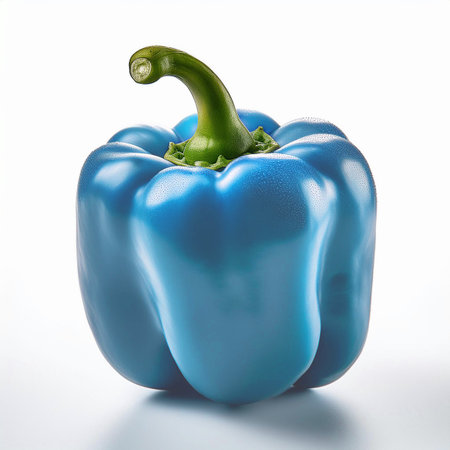 Blue bell pepper isolated on white background. 3d render illustration.の素材