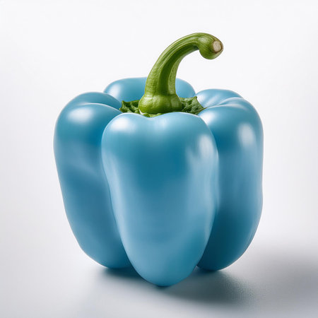 Blue bell pepper isolated on white background. 3d render illustration.の素材