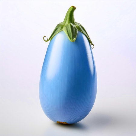Blue eggplant isolated on white background. 3d illustration. Clipping Pathの素材