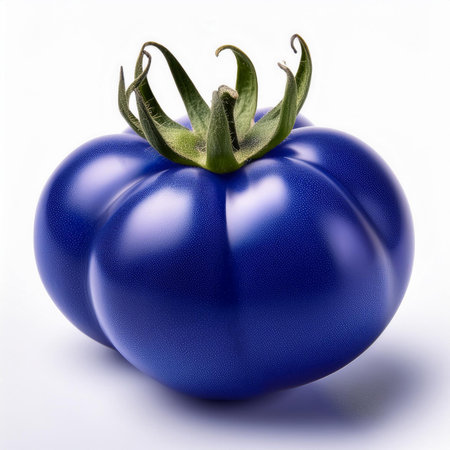 Blue tomato isolated on white background. Clipping Paths included.の素材