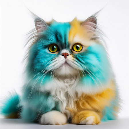 Persian cat on white background. Studio shot. Isolated.の素材