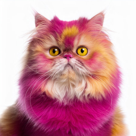 Portrait of a Persian cat isolated on a white background.の素材