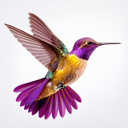 Hummingbird (Archilochus colubris) isolated on white backgroundの素材