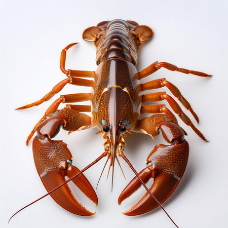 Crayfish on a white background. Clipping path included.の素材