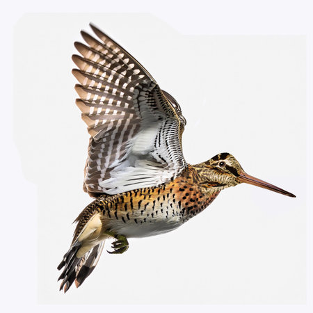 Black-tailed Godwit (Limosa limosa) isolated on white backgroundの素材