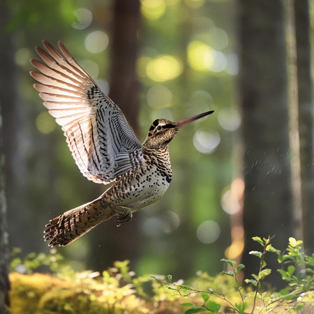 Common Snipe (Tringa totanus) in the forestの素材