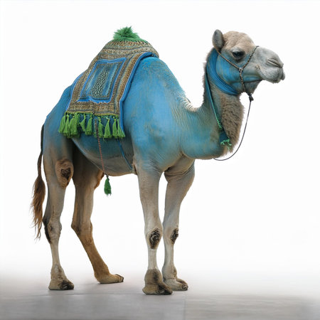 Camel isolated on a white background. Camelus dromedariusの素材