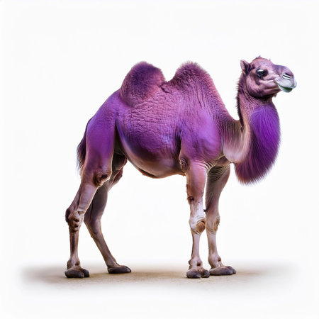 Camel isolated on white background. 3d rendering, 3d illustration.の素材