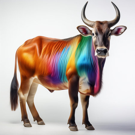 Banteng or Red Bull, Banteng or Red Bull isolated on white backgroundの素材