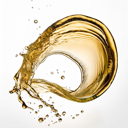 olive oil splash isolated on white background. 3d rendering.の素材