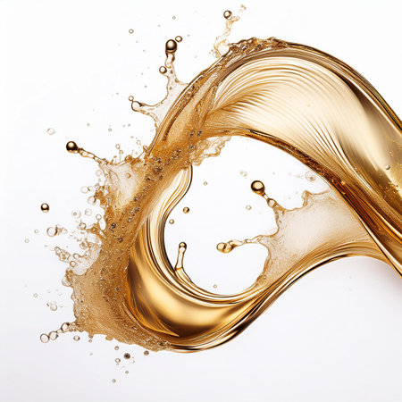 Splash of gold. 3d rendering, 3d illustration.の素材