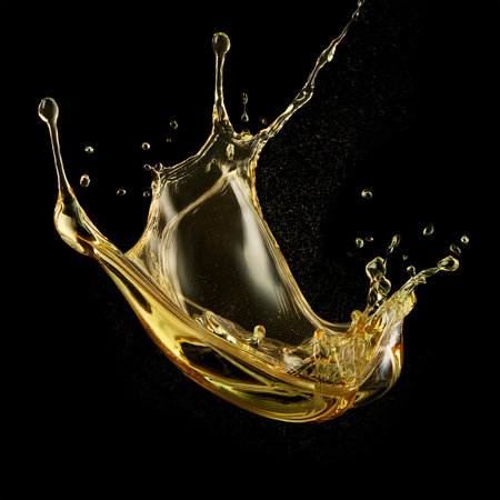 splash of orange juice isolated on black background. 3d renderingの素材