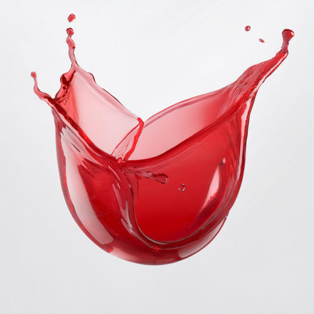 splash of red wine on a white background. 3d renderingの素材