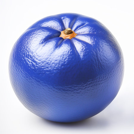 Blue tomatoes on a white background. Clipping path included in the file.の素材