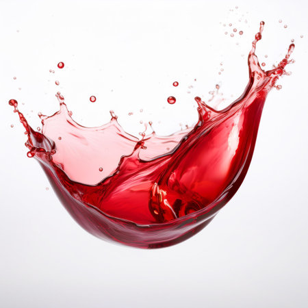 red wine splash isolated on white background. 3d rendering, illustrationの素材