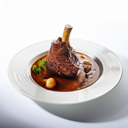 Beef Bourguignon - French cuisine dish of lamb ribs served in wineの素材