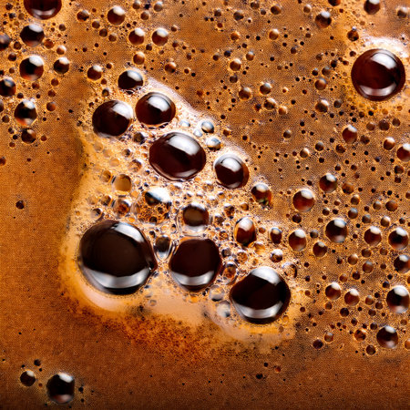 coffee foam with bubbles abstract background macro close up. high quality photoの素材