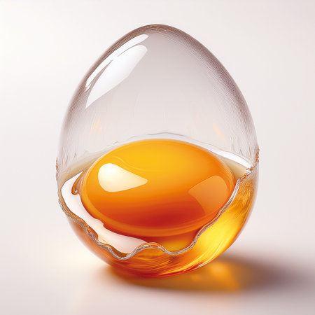 Egg yolk in a glass egg cup. 3d illustrationの素材