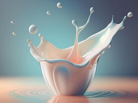 Milk splash. Splash of milk. 3d rendering, 3d illustrationの素材
