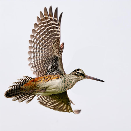 Black-tailed Godwit (Limosa limosa) in flightの素材