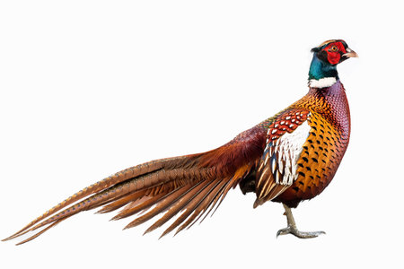 Pheasant isolated on a white background (clipping path included)の素材