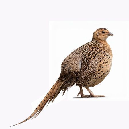 Pheasant isolated on a white background, clipping path included.の素材