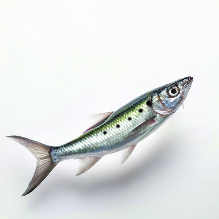 Atlantic mackerel fish isolated on white background. Studio shot.の素材