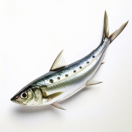 Mackerel fish isolated on a white background with clipping path.の素材
