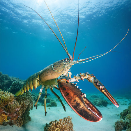 Lobster on the coral reef of the Red Sea. Egypt.の素材