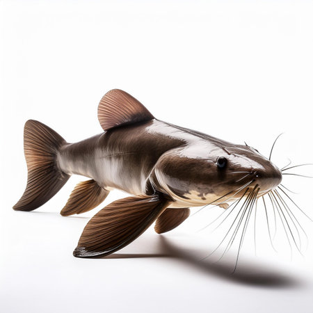 Catfish isolated on white background. Clipping path included in file.の素材
