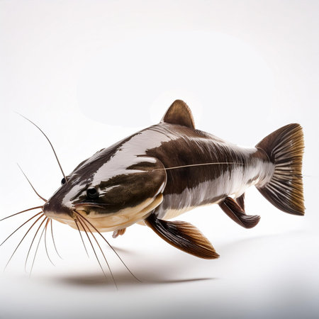 Catfish isolated on white background. Clipping path included in file.の素材