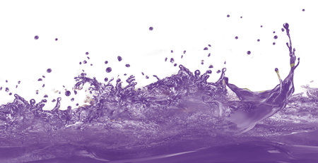 splash of purple liquid isolated on white background. 3d renderingの写真素材