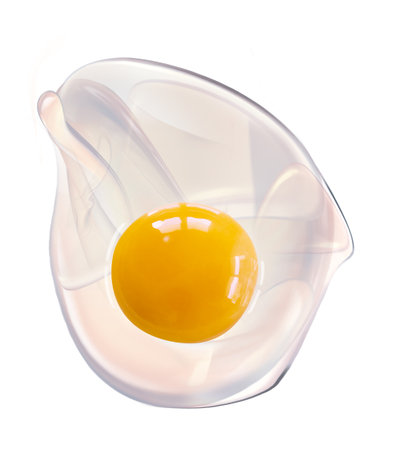 Egg yolk isolated on white background. Clipping path included.の写真素材