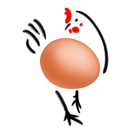 Easter egg with funny face on white background. Vector illustration.の写真素材