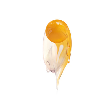 Honey drop isolated on white background. 3d rendering, illustration.の写真素材