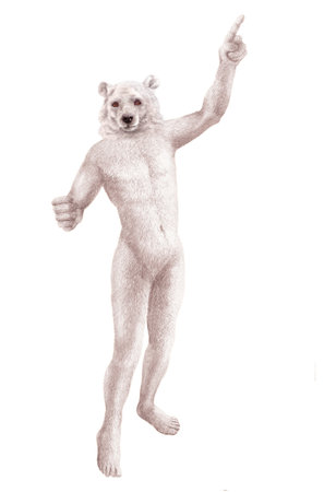 Polar bear isolated on a white background. 3d illustration.の写真素材