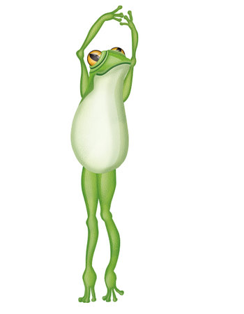 illustration of funny frog on a white background, vector illustration.