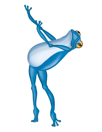 illustration of funny frog on a white background.3d renderingの写真素材