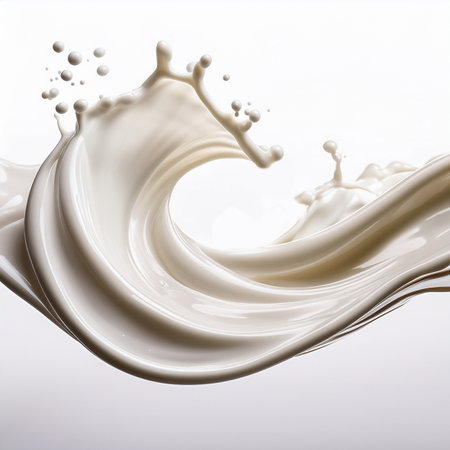 milk splash isolated on white background. 3d render illustration.の素材