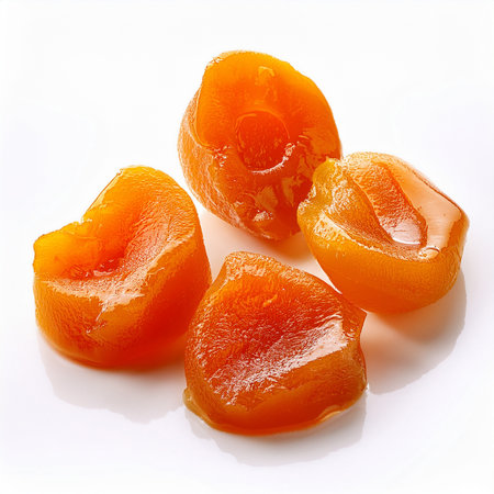 Dried apricots on a white background. Isolated.の素材