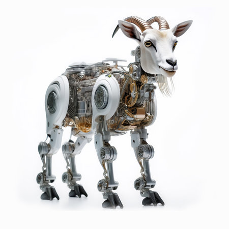 robot, milk goat, futuristic, milk, mechanical, electronic, dairy farming, metal, serviceの素材