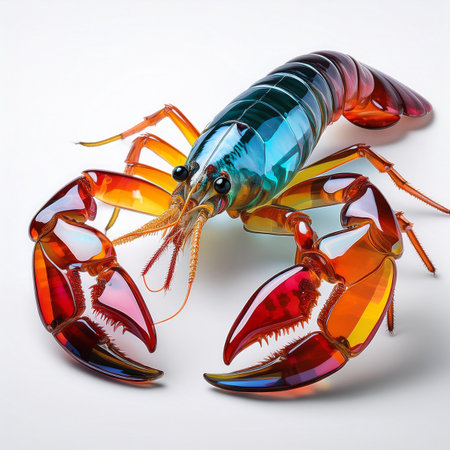Lobster on a white background. 3d render illustration.の素材